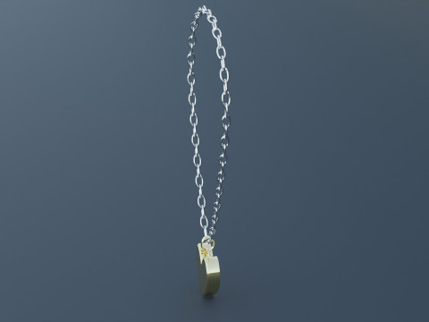 Gold Heart Pendant 3D-Modell