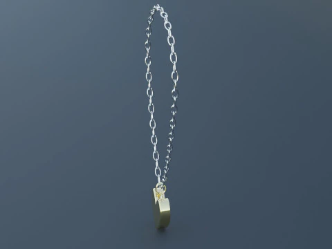 Gold Heart Pendant 3D Model
