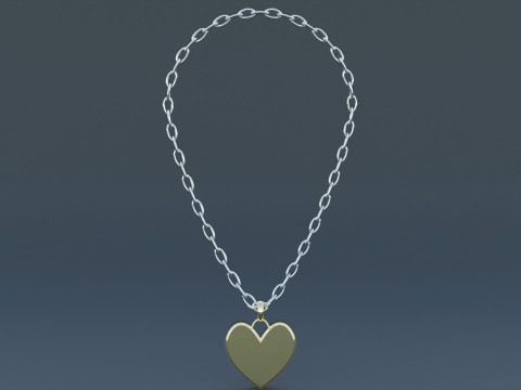 Gold Heart Pendant 3D-Modell