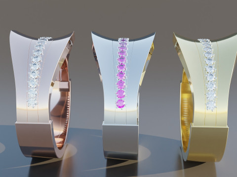Diamond Gold Ring Modelo 3D