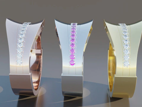 Diamond Gold Ring 3D Model