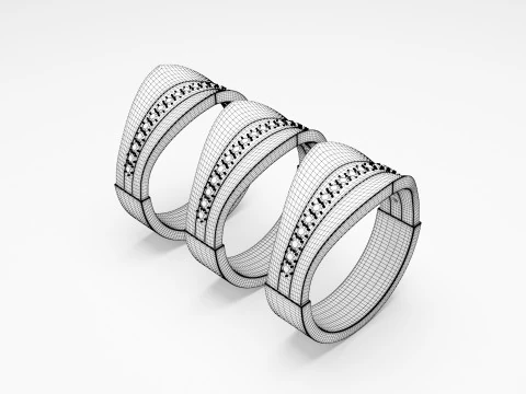 Diamond Gold Ring 3D Model