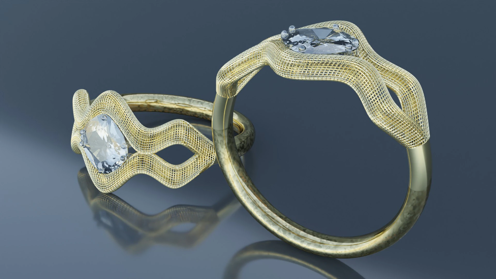 Wireframe Model Gold Ring 3D Model .c4d .max .obj .3ds .fbx .stl .blend 