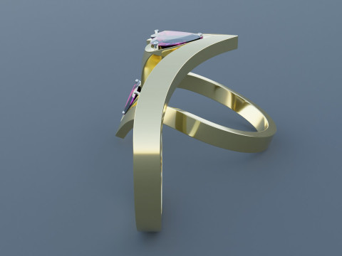 Heart Gold Ring 3D Model