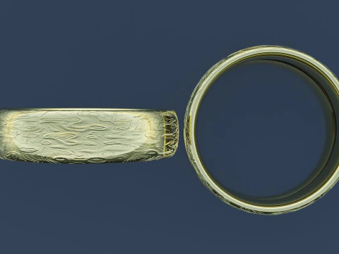 Procedural Texture Wedding Gold Ring 3D Model