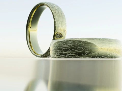 Procedural Texture Wedding Gold Ring 3D Model