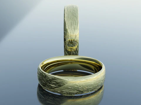 Procedural Texture Wedding Gold Ring 3D Model