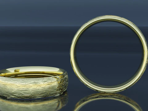 Procedural Texture Wedding Gold Ring 3D Model