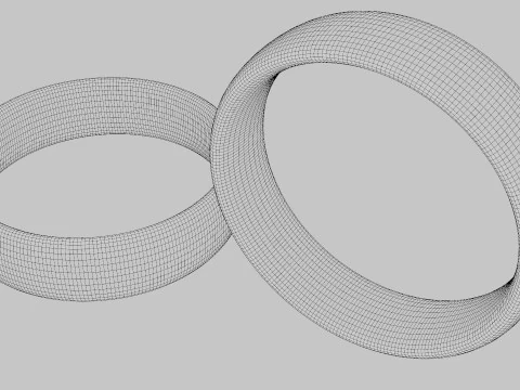 Procedural Texture Wedding Gold Ring 3D Model