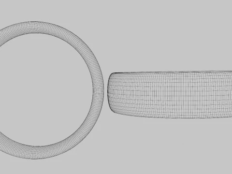 Procedural Texture Wedding Gold Ring 3D Model