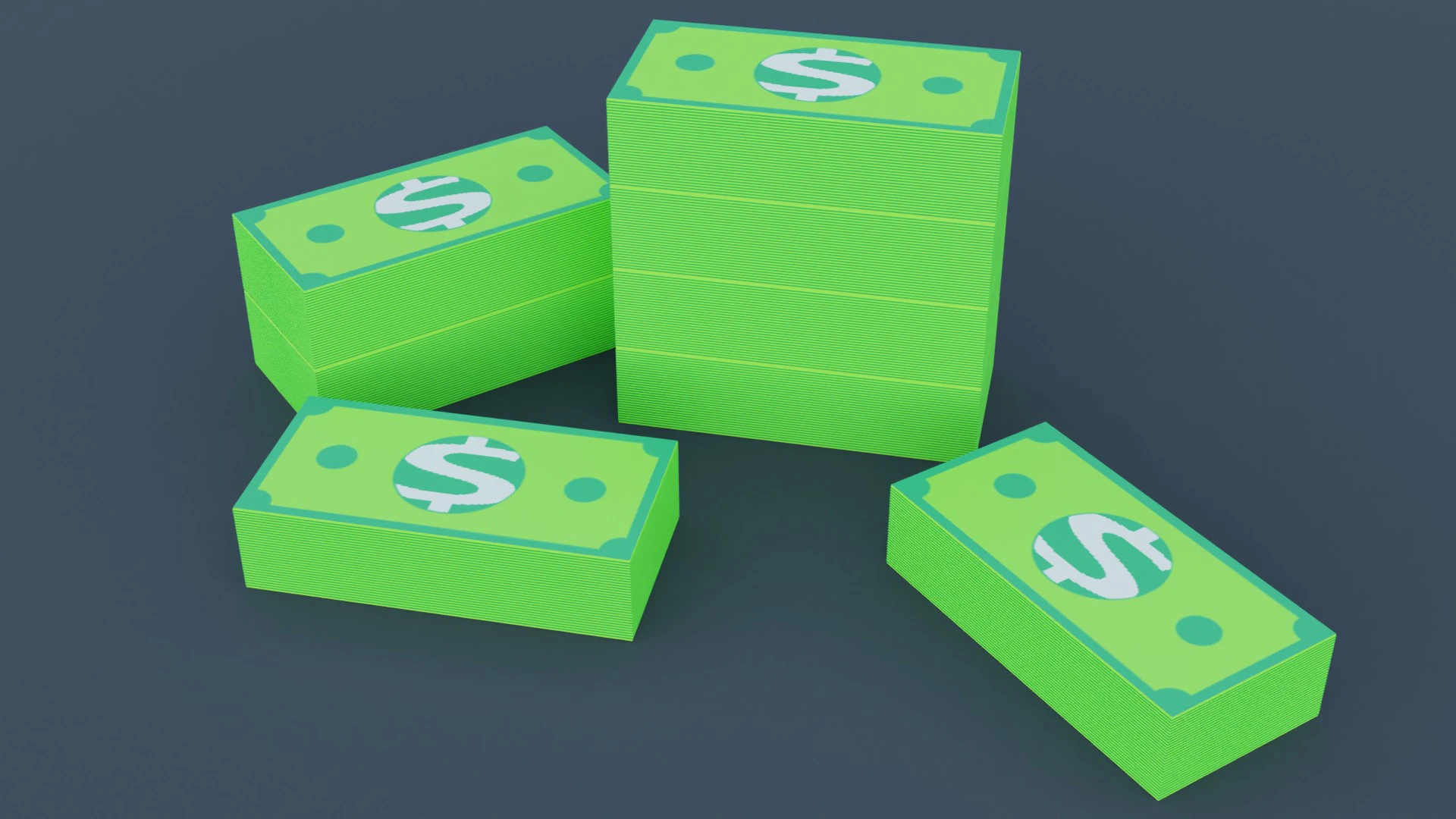 Money Cash Game Assets 3D Model .c4d .max .obj .3ds .fbx .stl .blend 