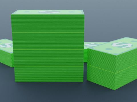 Money Cash Game Assets 3D Модель