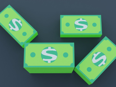 Money Cash Game Assets 3D Модель