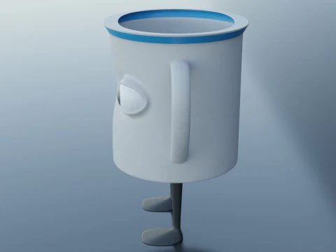 Cartoon Glass Cup 3D Model