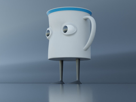 Cartoon Glass Cup Modelo 3D