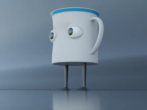 Cartoon Glass Cup 3D Model