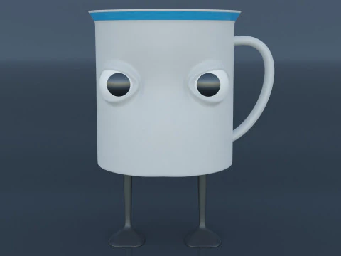 Cartoon Glass Cup 3D Model
