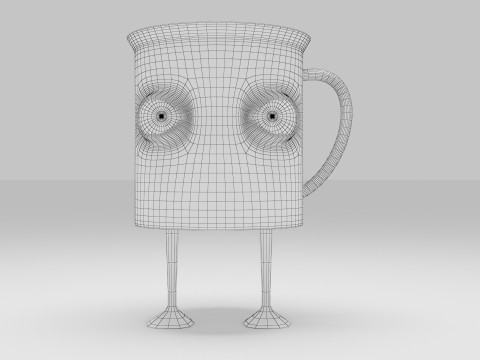 Cartoon Glass Cup Modelo 3D