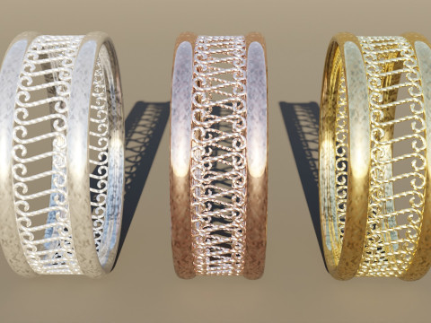 Three Gold Ring Modelo 3D