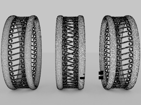 Three Gold Ring Modelo 3D