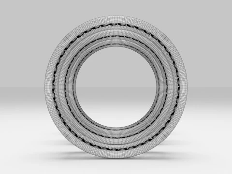 Three Gold Ring 3D Model