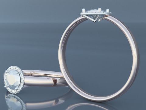 Rose Gold Ring Modello 3D