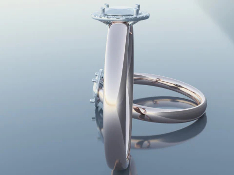 玫瑰金戒指 3D 模型