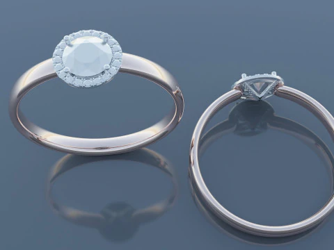 玫瑰金戒指 3D 模型