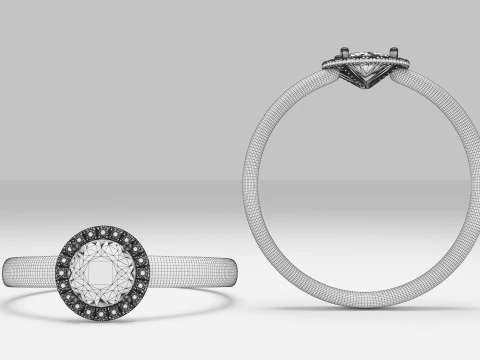 玫瑰金戒指 3D 模型