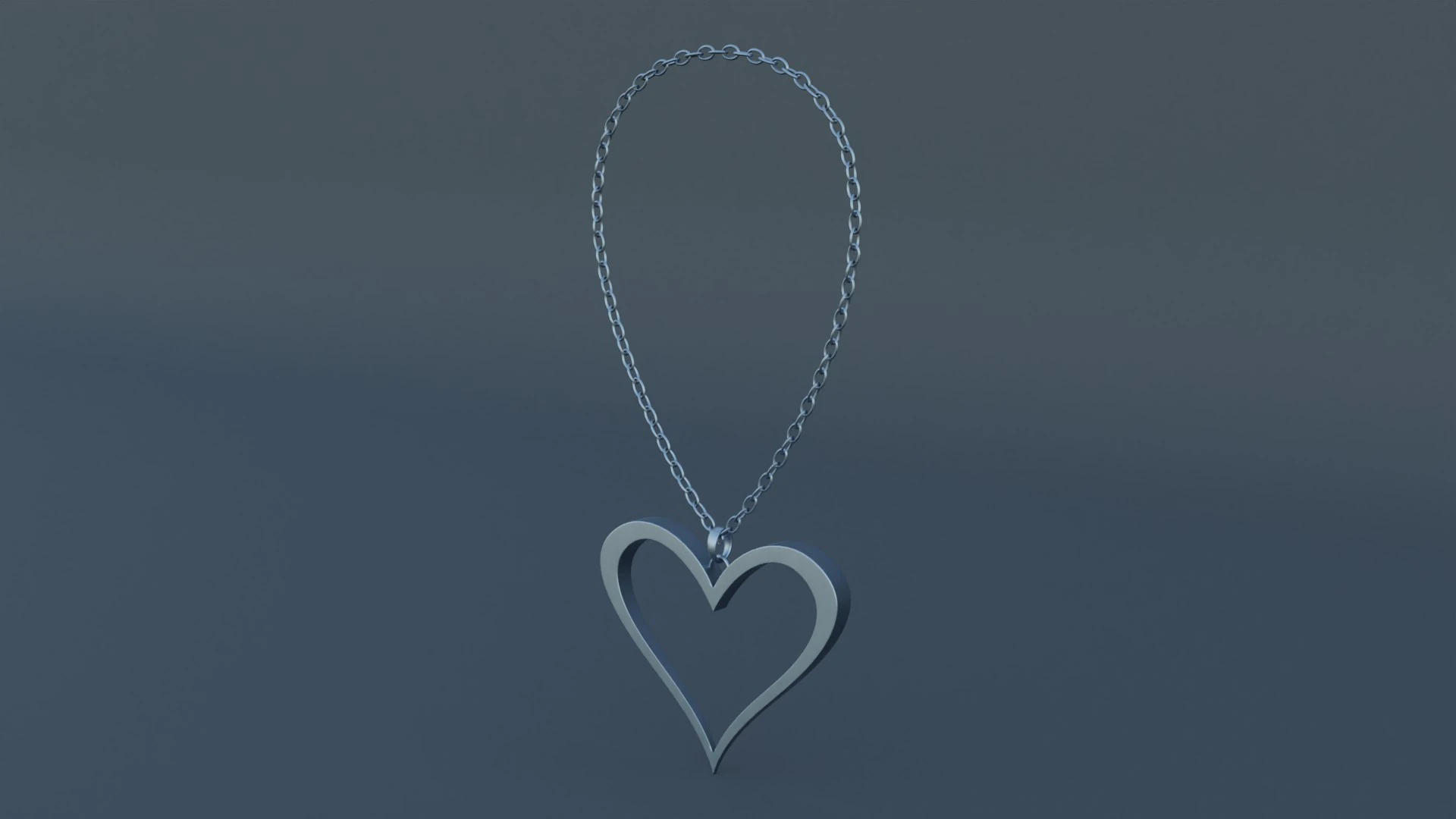 Silver Heart Pendant 3D Model .c4d .max .obj .3ds .fbx .stl .blend