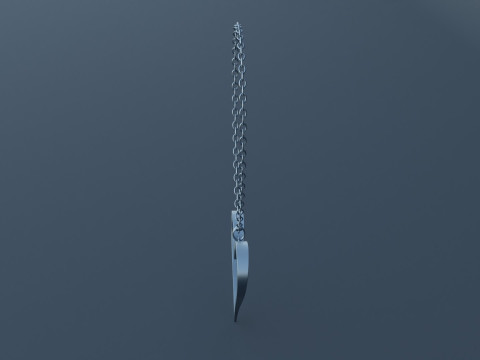 Silver Heart Pendant 3D Model