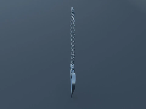 Silver Heart Pendant 3D Model