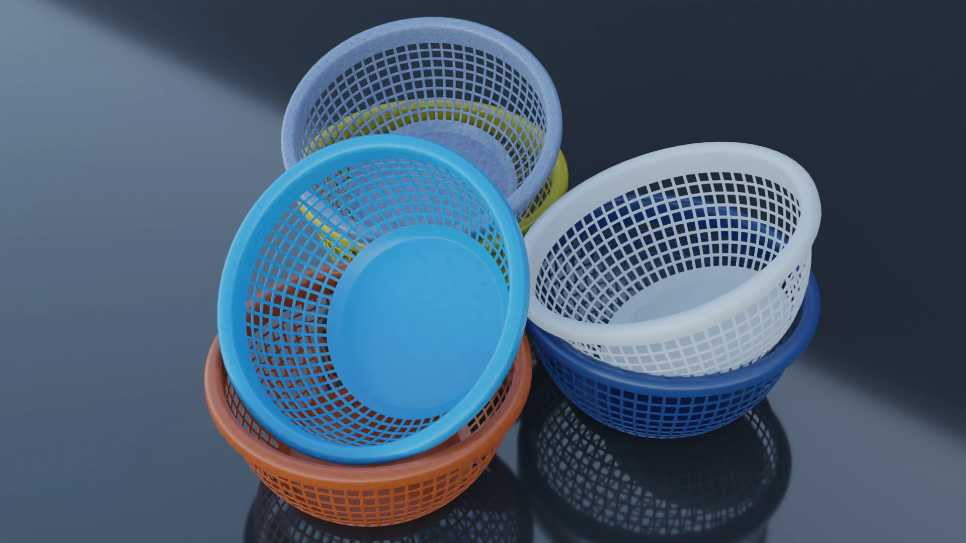 Plastic Basket 3D Model .c4d .max .obj .3ds .fbx .stl .blend 