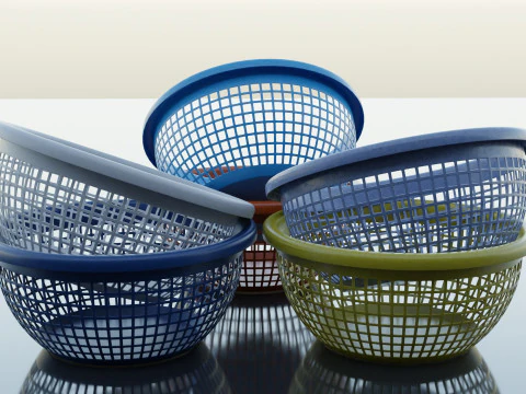 Plastic Basket 3D Model