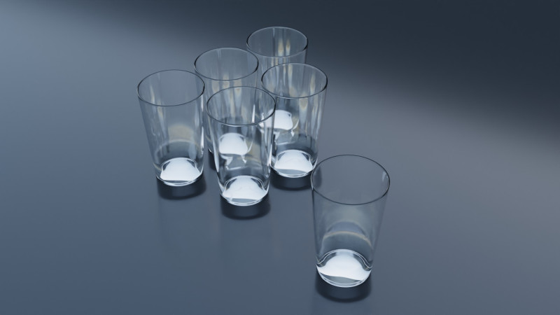 6pcs Drink Glass 3D Model .c4d .max .obj .3ds .fbx .stl .blend 