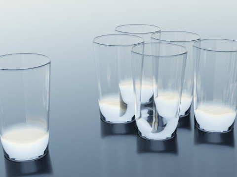 6pcs Drink Glass 3D Model