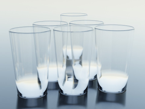 6pcs Drink Glass 3D Model