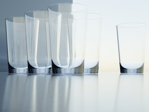 6pcs Drink Glass 3D Model