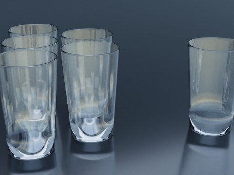6pcs Drink Glass 3D Model