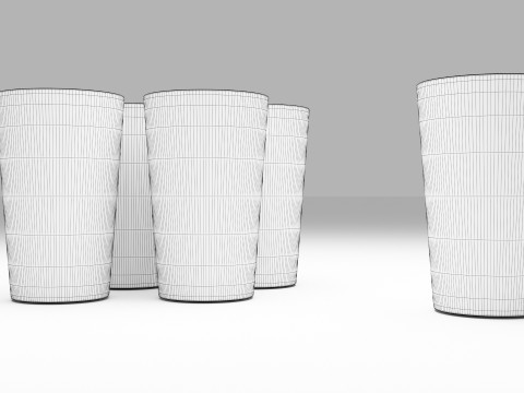 6pcs Drink Glass 3D Model