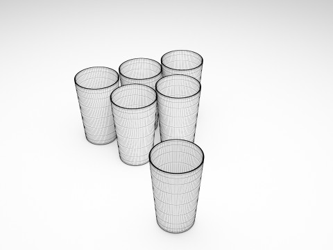6pcs Drink Glass 3D Model