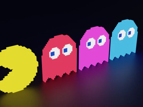 Personagens do Pacman Modelo 3D