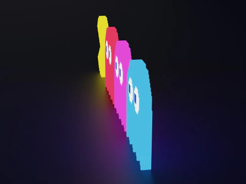 パックマンのキャラクター 3Dモデル