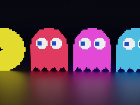 Pacman Characters 3Dモデル