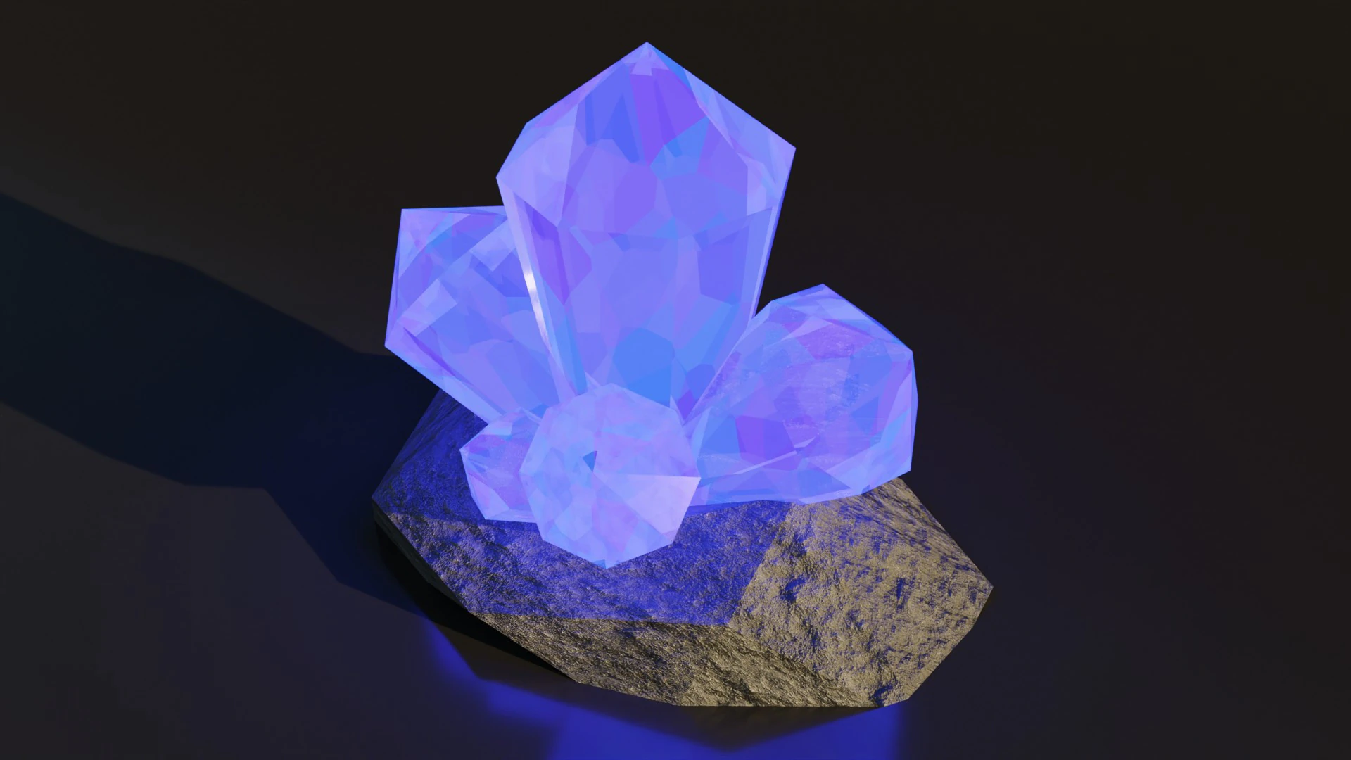 Crystal Chunk 3D Model .c4d .max .obj .3ds .fbx .stl .blend 
