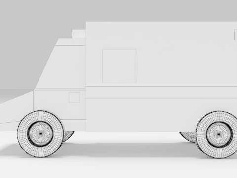 Cartoon Ambulance Car 3D Model