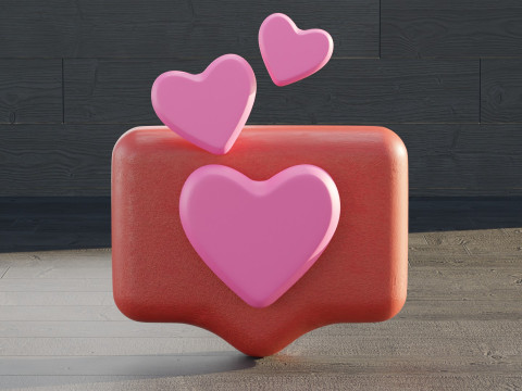 Icon Heart 3D-Modell