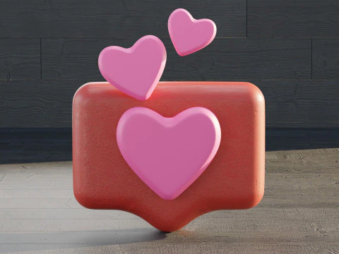 Значок серця 3D Модель