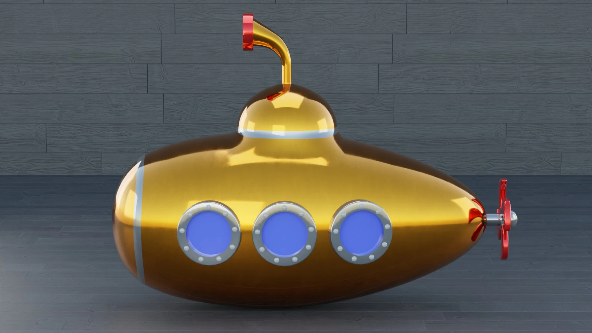 Cartoon Submarine 3D Model .c4d .max .obj .3ds .fbx .stl .blend