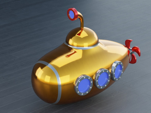 Cartoon Submarine 3D मॉडल